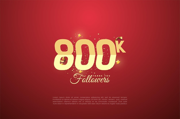 800k followers with a flat design