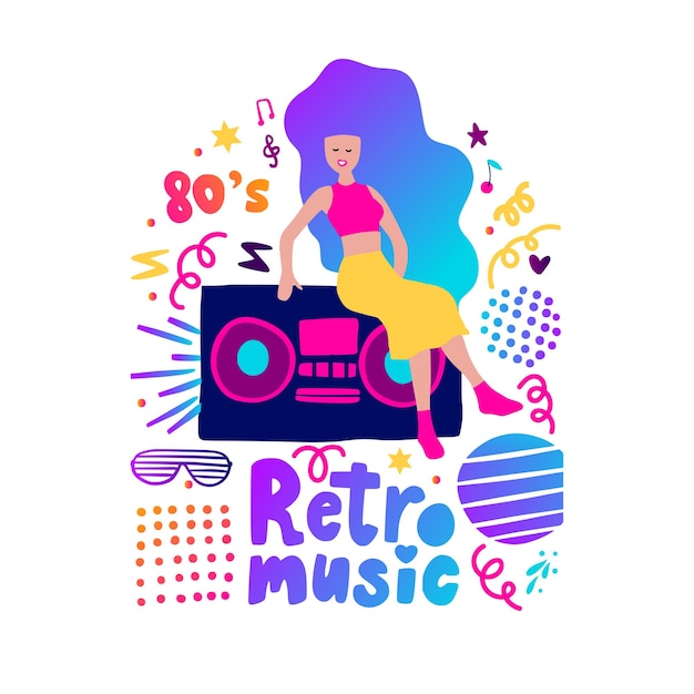 8039s retro feest vector poster