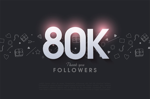 80k followers with illuminated numerals at the top.