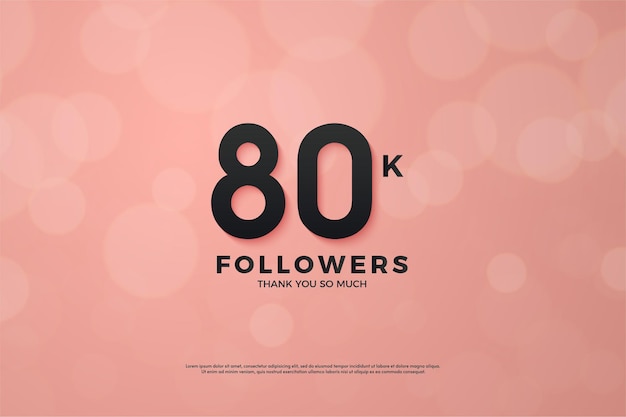 80k followers with pink background