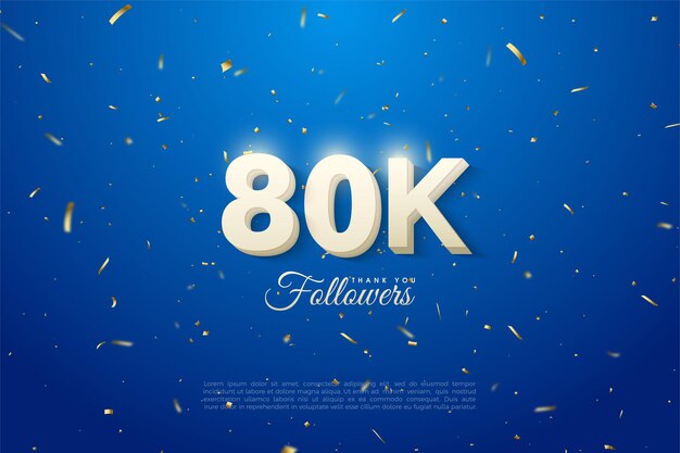 80k volgers met een stralende figuurillustratie op de bovenkant.