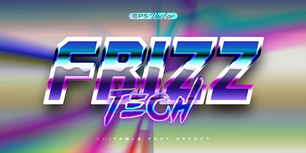 80s frizz tech editable text effect back to the future theme
