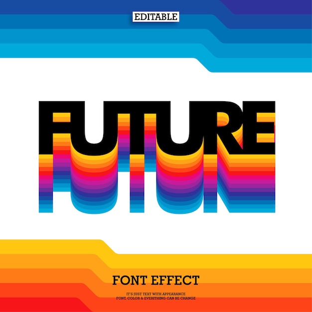 80s gradient color text effect with modern and strong look 