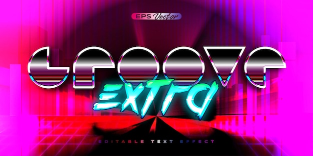 Vector 80s groove extra editable text effect back to the future theme