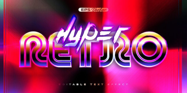 80s hyper retro editable text effect back to the future theme