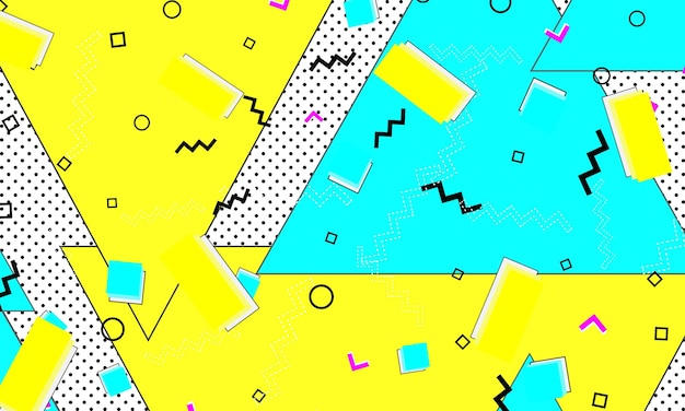 80s Lemon Banner Hipster Turquoise Texture