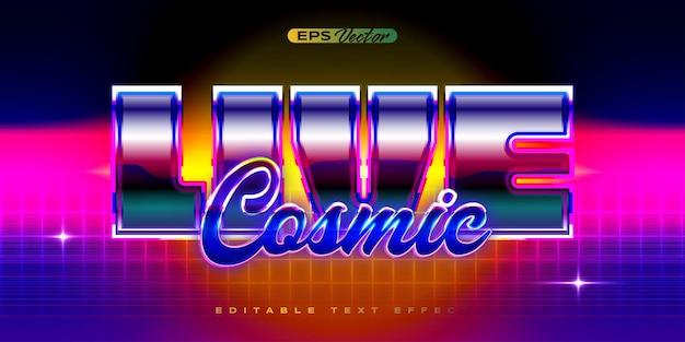 80s live cosmic editable text effect back to the future theme