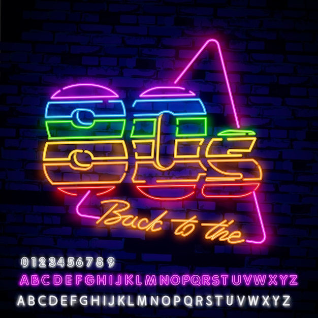 80s Retro style neon sign