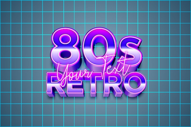 80s retro text effect