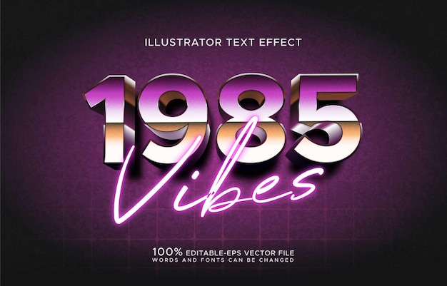 80s retro vibes editable text effect