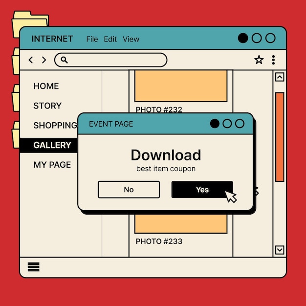 80s90s graphic illustration retro click computer design screen site ui online