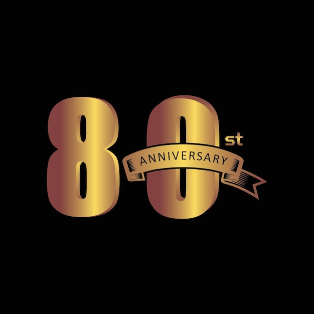 Vector 80st anniversary vector gold edition on black background