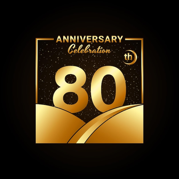 80th anniversary Anniversary Celebration template design Logo vector illustration