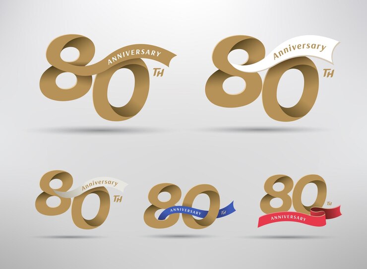 Vector 80周年記念のロゴとリボンデザイン