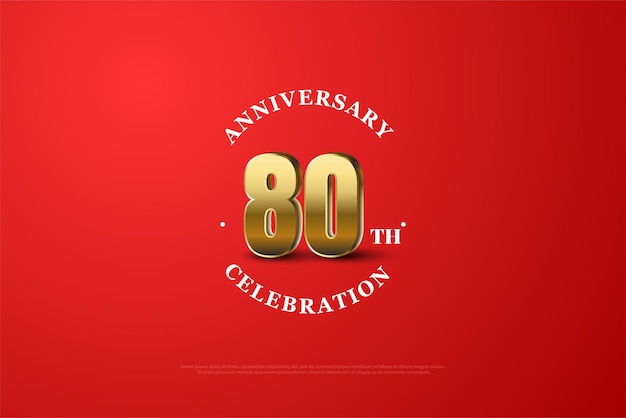 80th anniversary with curvy greeting