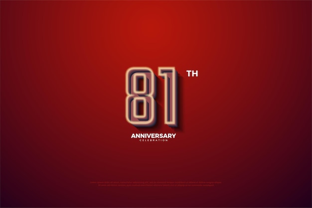 81st anniversary on elegant red background.