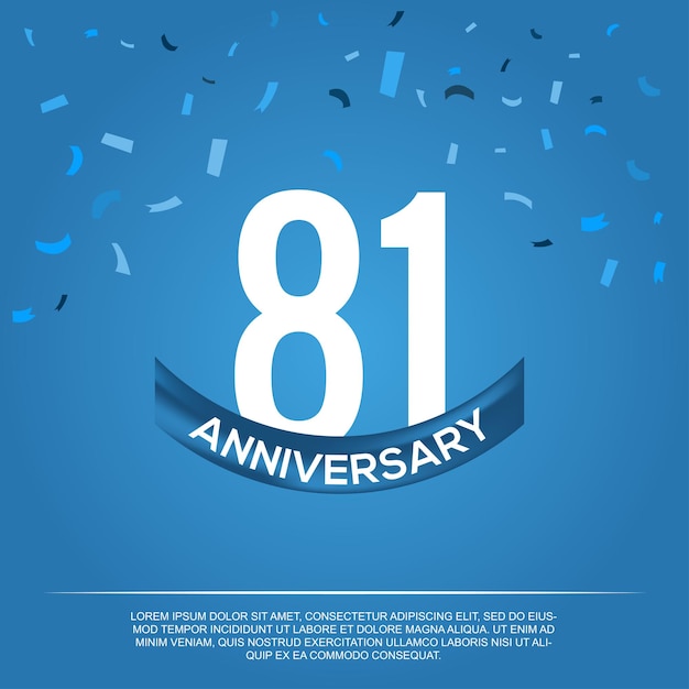 81st years anniversary  vector design for anniversary celebration with blue and white color.