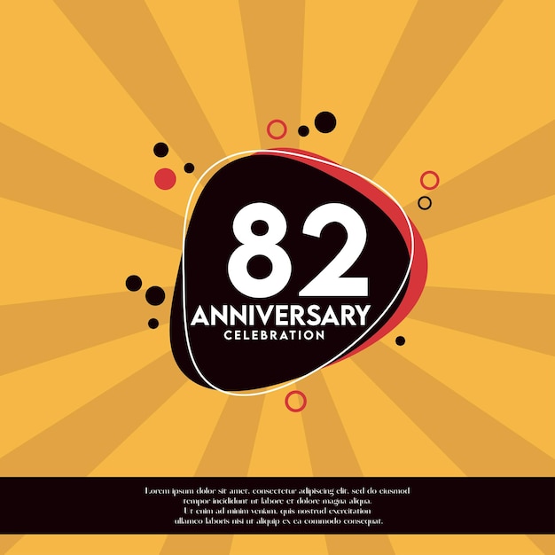 82nd years anniversary design template abstract vector template illustration