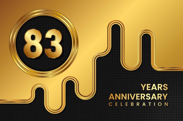 Vector 83 year anniversary celebration template design golden anniversary vector illustration