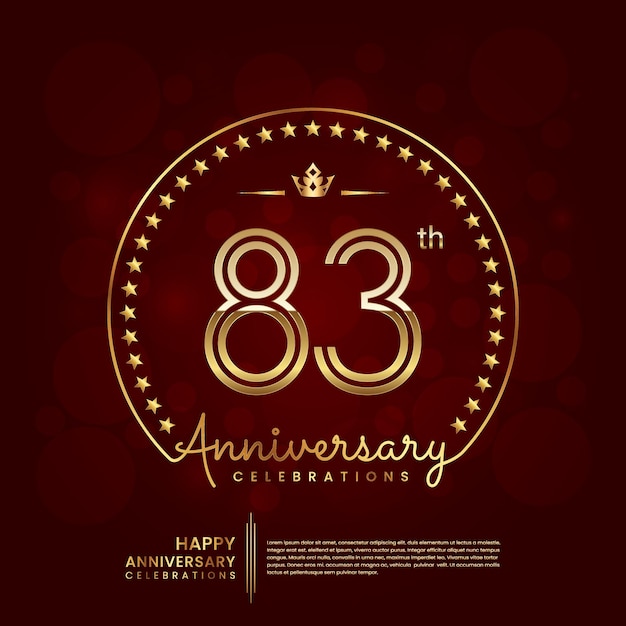 83 year anniversary logo in golden color