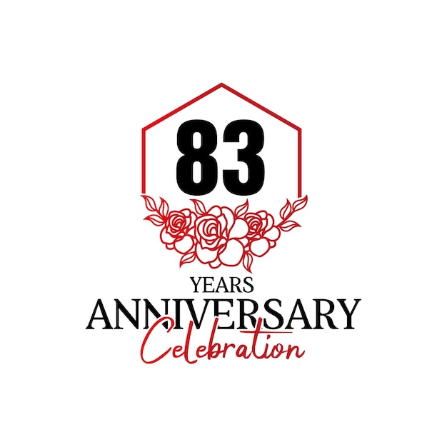 83周年記念ロゴ、豪華な記念ベクターデザインのお祝い。