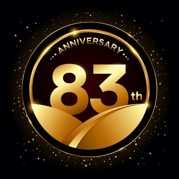83e verjaardag Gouden jubileum sjabloonontwerp Logo vectorillustratie