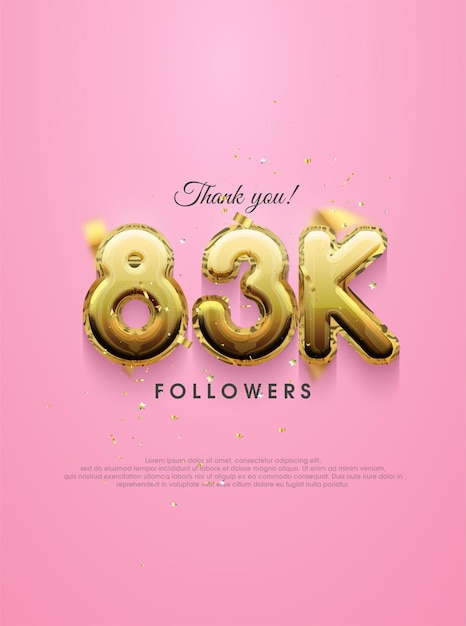 Вектор 83 тыс. подписчиков украшают роскошными золотыми цифрами поздравления в социальных сетях