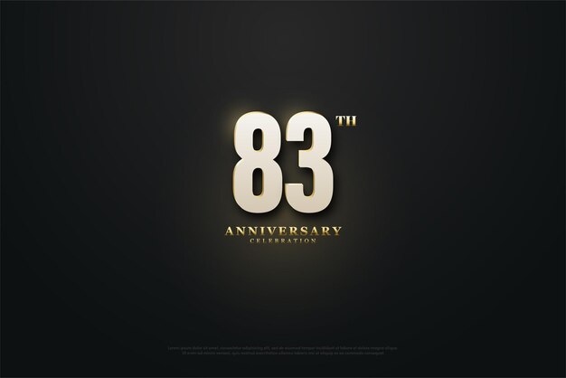 83rd anniversary with golden light effect.