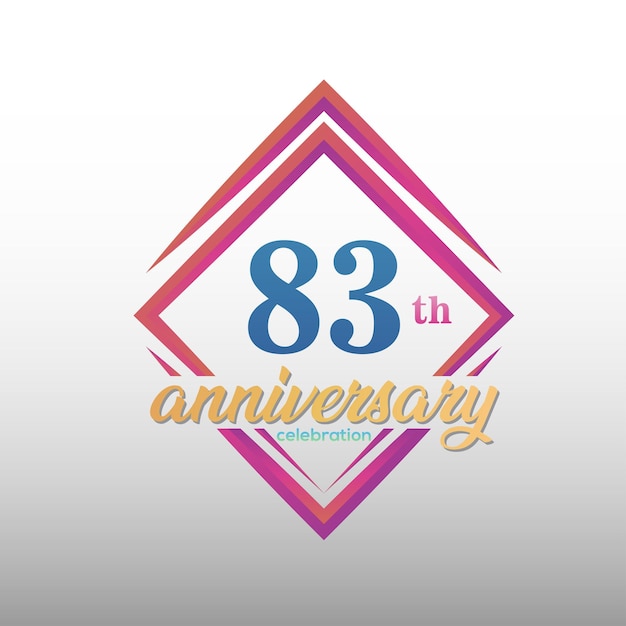 Логотип празднования 83-летия. Набор шаблонов оформления юбилея. векторный дизайн.
