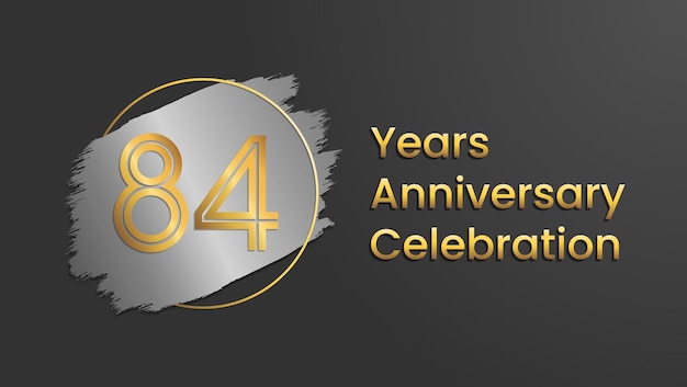 Vector 84 year anniversary celebration template design with golden color vector template