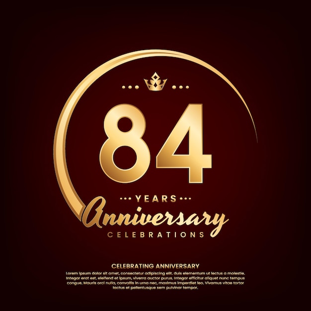 84 year anniversary celebration template design