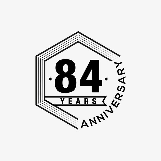 84 years celebrating anniversary design template.  Vector Design and illustration.