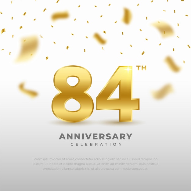84e verjaardagsviering met gouden glitterkleur en zwarte achtergrond