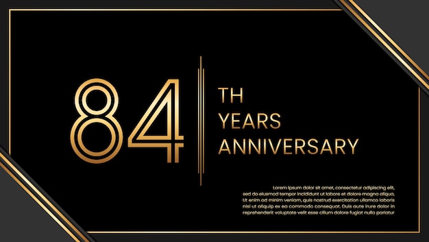 84th year anniversary design template vector template illustration