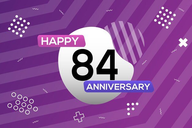 84th year anniversary logo vector design anniversary celebration with colorful geometric shape