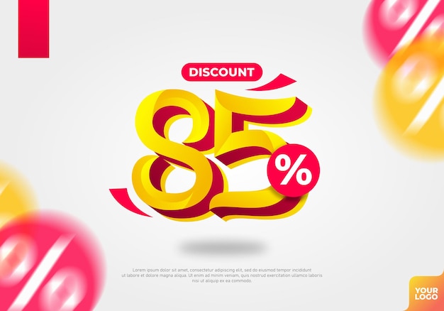 85 percent discount sale banner