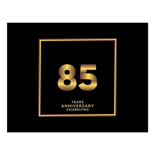 85 Year Anniversary With Gold Color Square