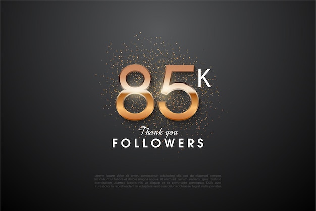 85k followers with elegant number colors.