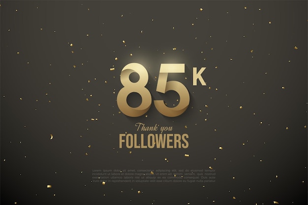 85k volgers met papieren figuren illustratie.