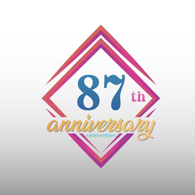87-jarig jubileumviering logo. Set verjaardag ontwerpsjabloon. vectorontwerp.