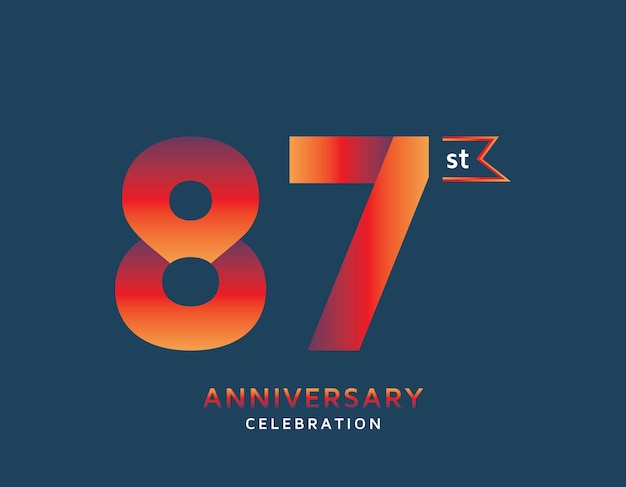 Vector 87st anniversary colorful