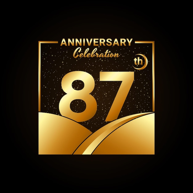 87ste verjaardag Jubileumviering sjabloonontwerp Logo vectorillustratie