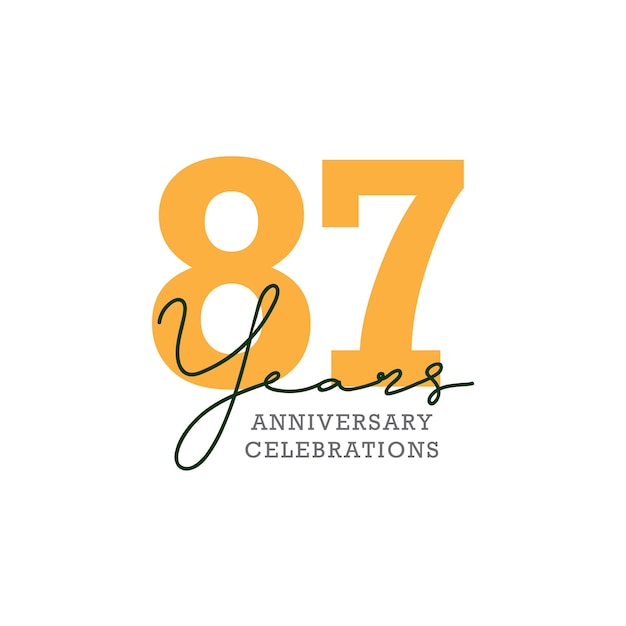 87th anniversary celebration logo design. Vector Eps10