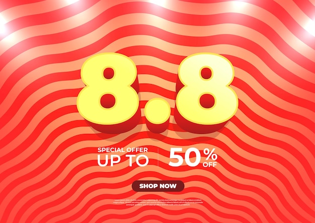 88 shopping day poster or banner 88 sale banner template design for social media and website