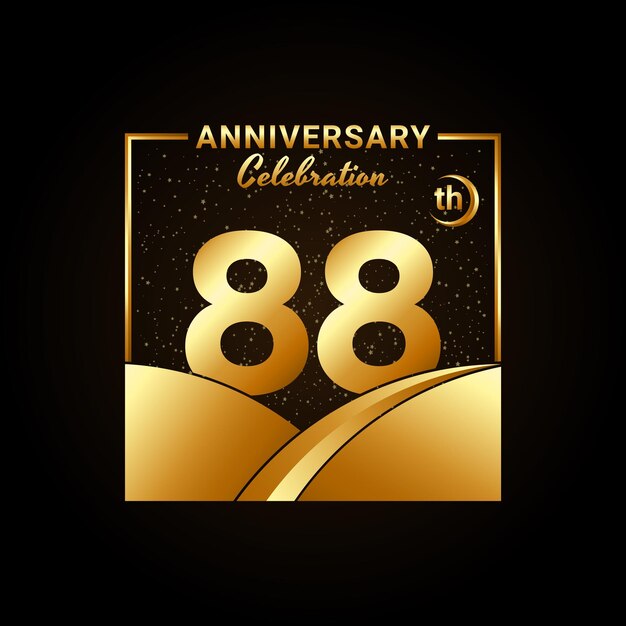 88th anniversary Anniversary Celebration template design Logo vector illustration