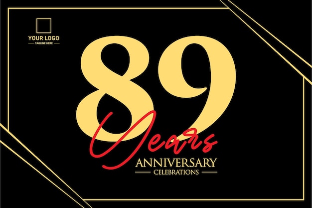 89th anniversary celebration logo design concept. Logo Vector Templates