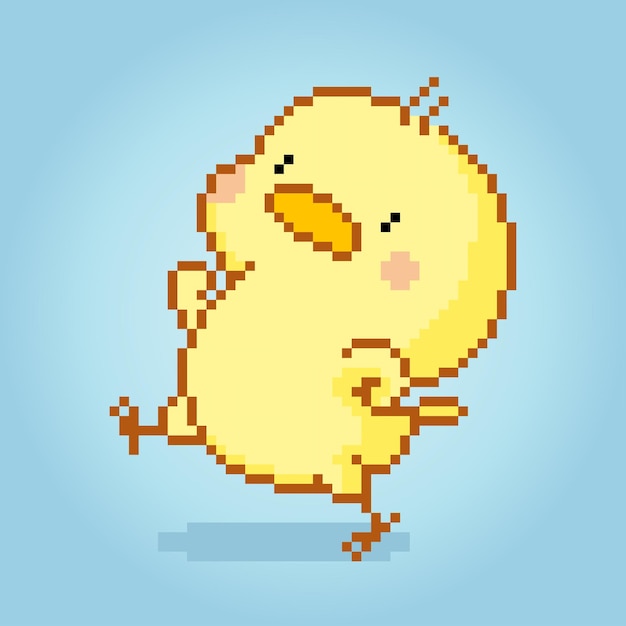 8bit pixel de kuikens Animals Pixel in vectorillustraties voor kruissteken en game-items