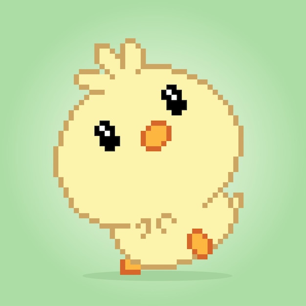 8bit pixel de kuikens Animals Pixel in vectorillustraties voor kruissteken en game-items