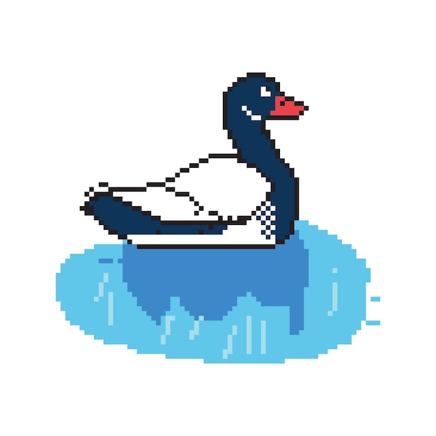 8bit pixels art duck vector, duck pixel art design