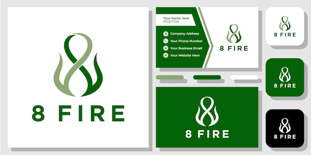 8fire зеленый экологический комбинированный дизайн с шаблоном визитной карточки